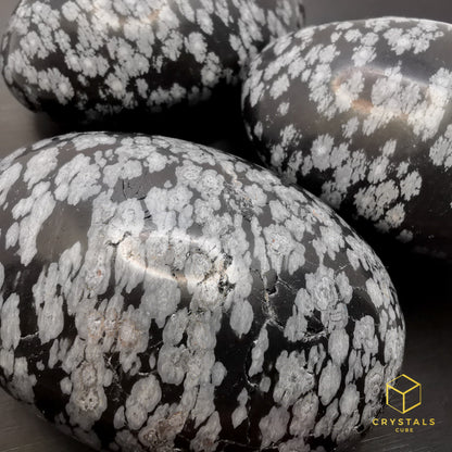 Snowflake Obsidian Palm Stone