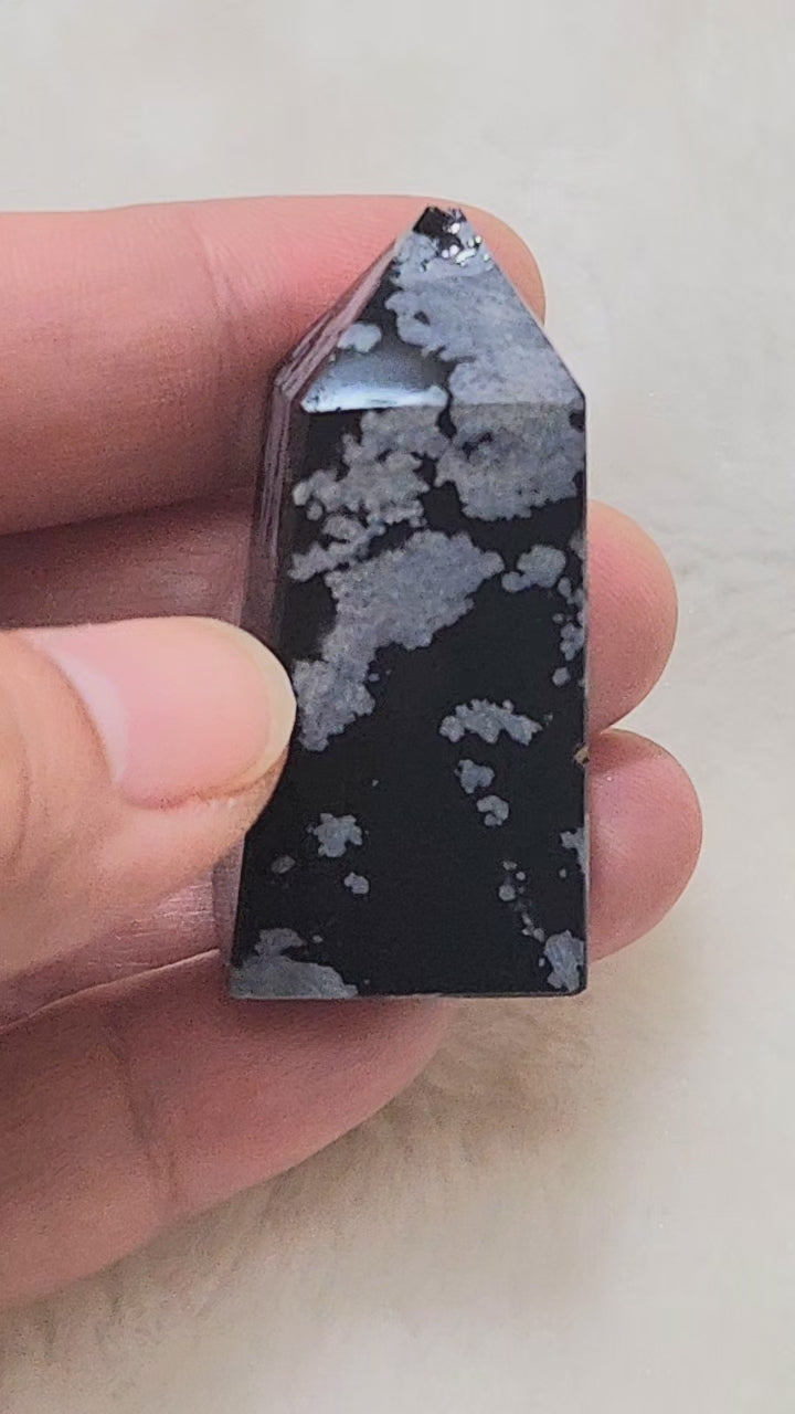 Snowflake Obsidian Point