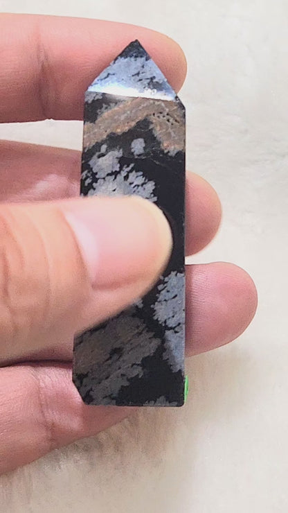 Snowflake Obsidian Point